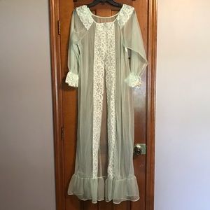 Mint green vintage duster or sheer robe
